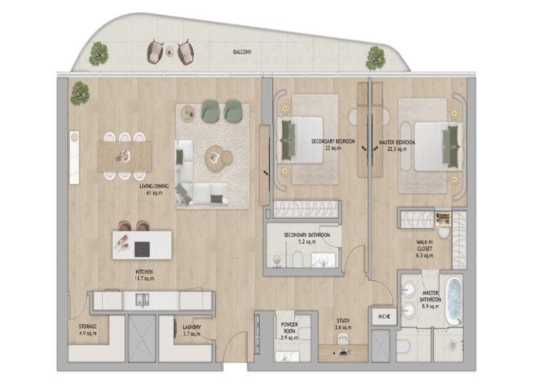 2 Bedrooms