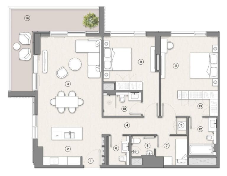 2 Bedrooms